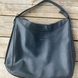 Matt & Nat Dark Navy Blue Shoulder Vegan Leather Hobo Bag Minimalist
